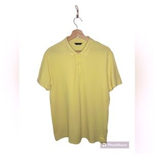 Massimo Dutti men’s pale yellow polo shirt, large. Pretty